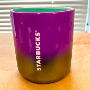 RARE Starbucks Oil Slick Ombre 2021 8oz Travel Ceramic Mug NEW Purple